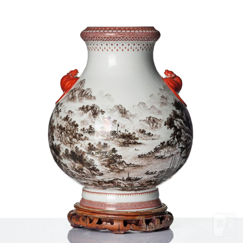 A grisaille 'landscape' vase, - 图3
